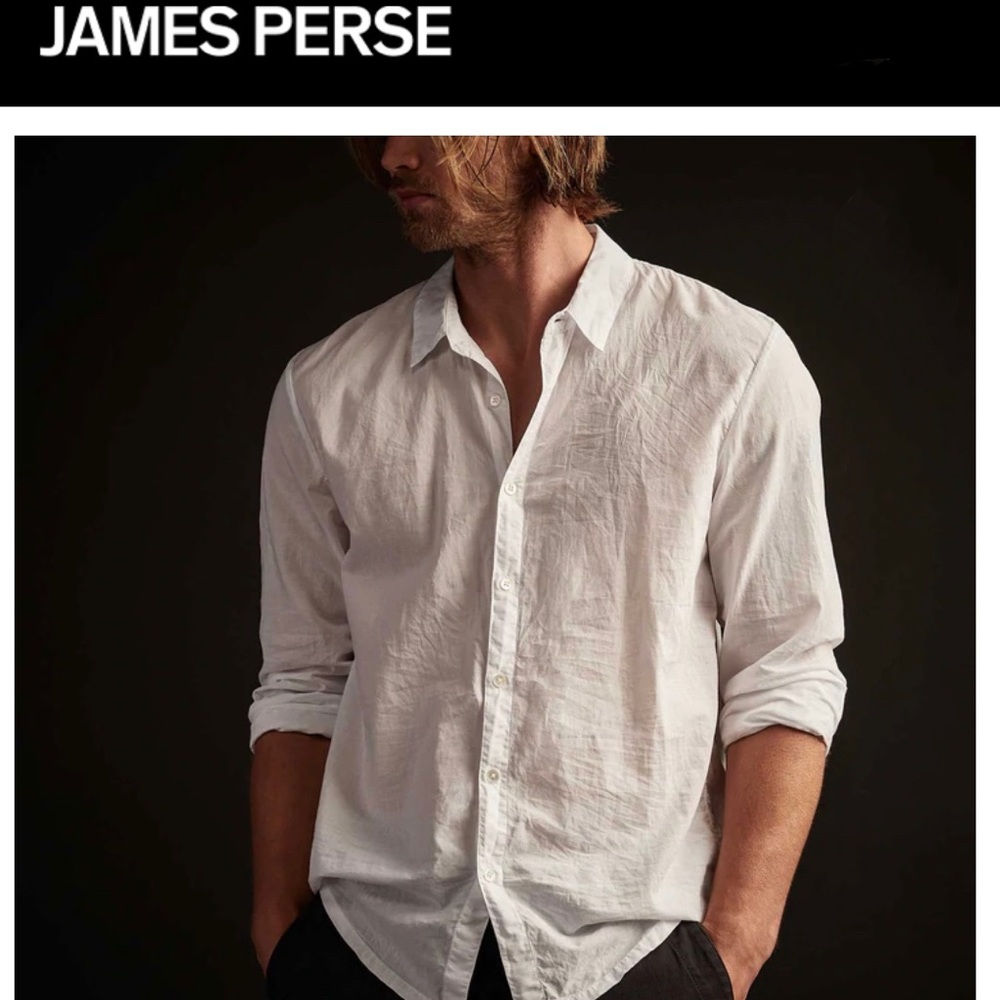 NWT JAMES PERSE Men’s- White button Down Shirt